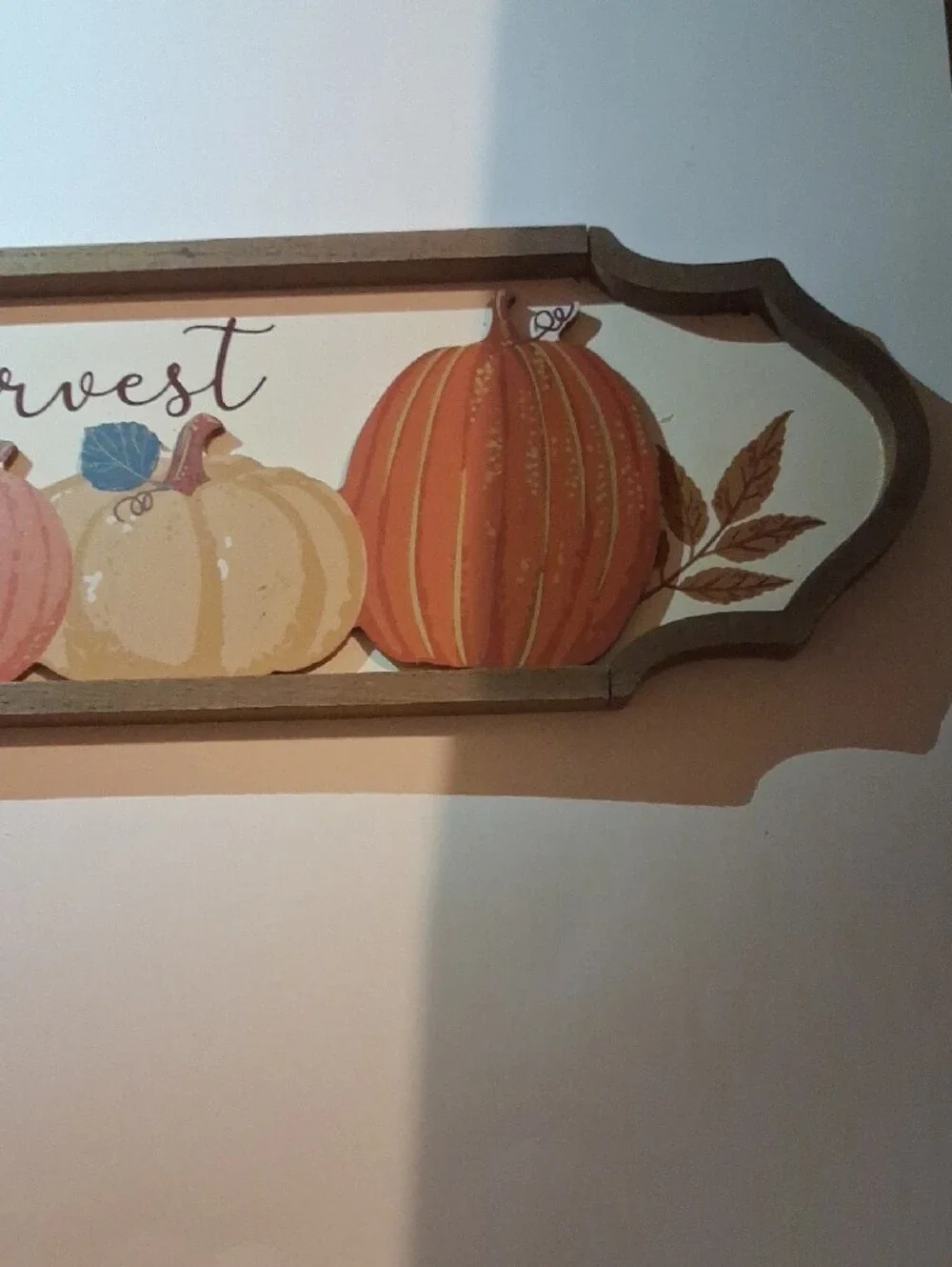Ashland Happy Harvest Pumpkin Wall Sign - Blue, Orange, Cream, Brown